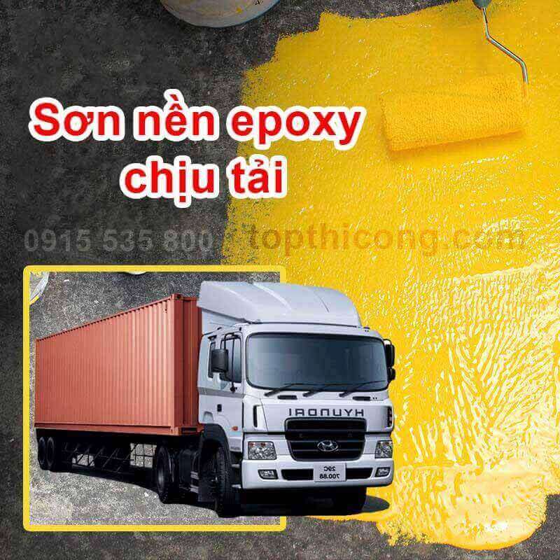 Sơn nền epoxy chịu tải cho xe ô tô lớn 4 tấn di chuyển?