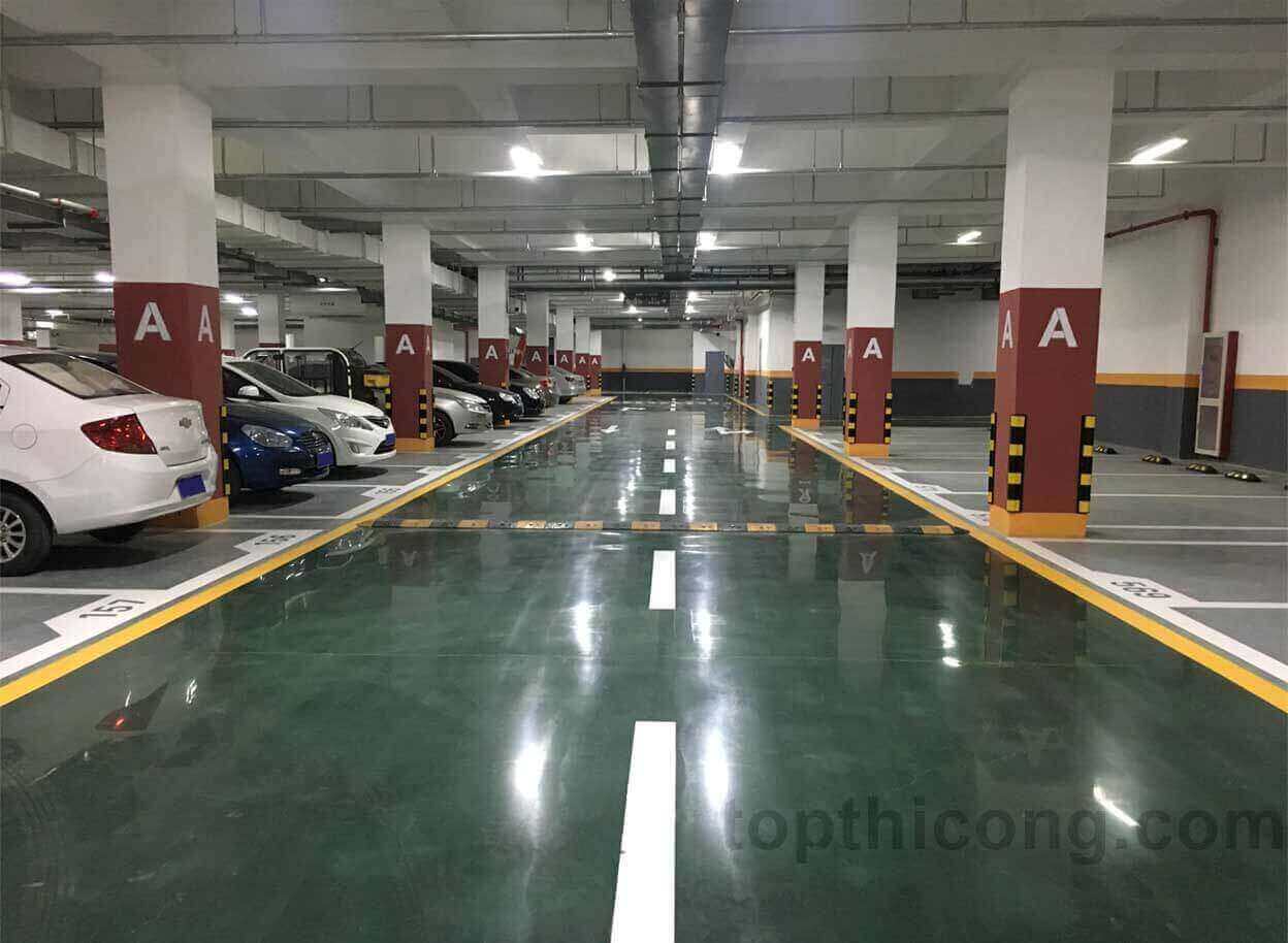 Sơn sàn epoxy cho gara hầm gửi xe chung cư