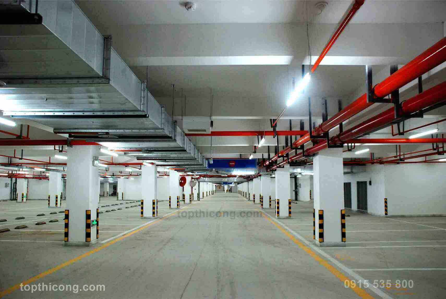 giải pháp sơn sàn bê tông epoxy cho bãi đỗ đậu xe tầng hầm