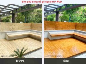 Làm mới gỗ tự nhiên ngoài trời sơn pud