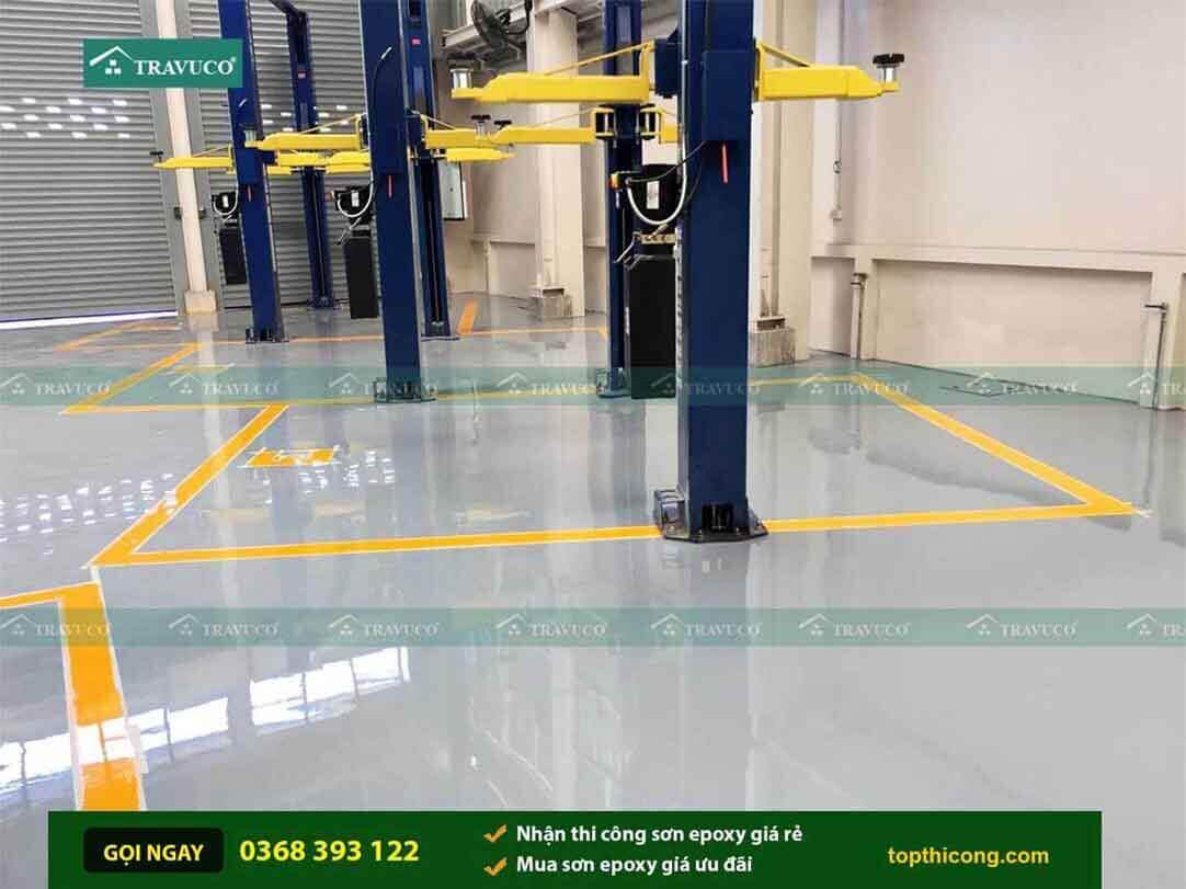 Sàn nhà xưởng gara sửa chữa ô tô