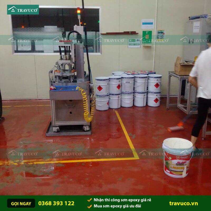 Thi công sơn sàn epoxy chống mài mòn sàn nhà kho xưởng, nhà máy sản xuất