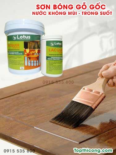 Sơn gỗ - Sơn phủ bóng - bóng mờ gỗ PU hệ nước, không dung môi