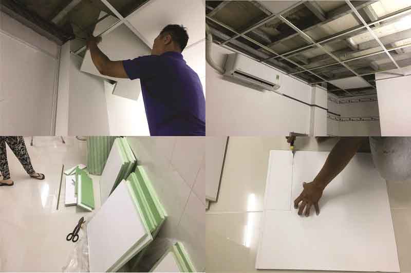 Trần cách nhiệt xốp xps Kunfoam Trần thả 600*600mm mới 26 Báo giá thả tấm 600x600 bao nhiêu tiền