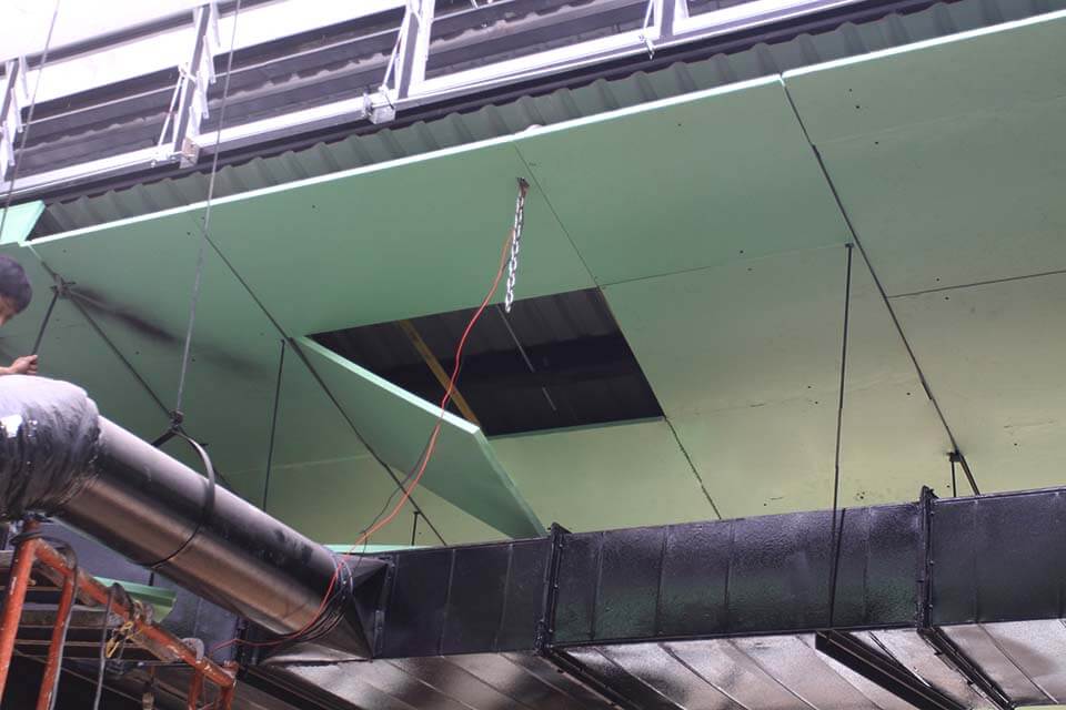 Chống nóng cách nhiệt mái tôn showroom cửa hàng 5cm