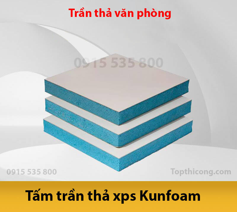 Tấm trần thả xps Kunfoam cách âm cách nhiệt 600*600mm Tấm trần thả xps Kunfoam cách âm cách nhiệt 600*600mm