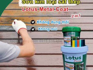 Sơn kim loại sắt thép Lotus Metal Coat 2 in 1 không cần lót