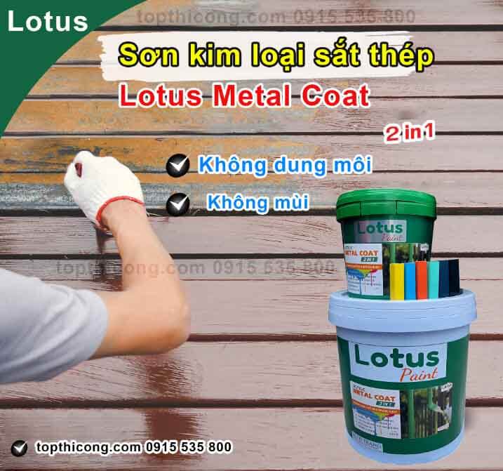 Sơn kim loại sắt thép Lotus Metal Coat 2 in 1 không cần lót Sơn kim loại sắt thép Lotus Metal Coat 2 in 1 không cần lót