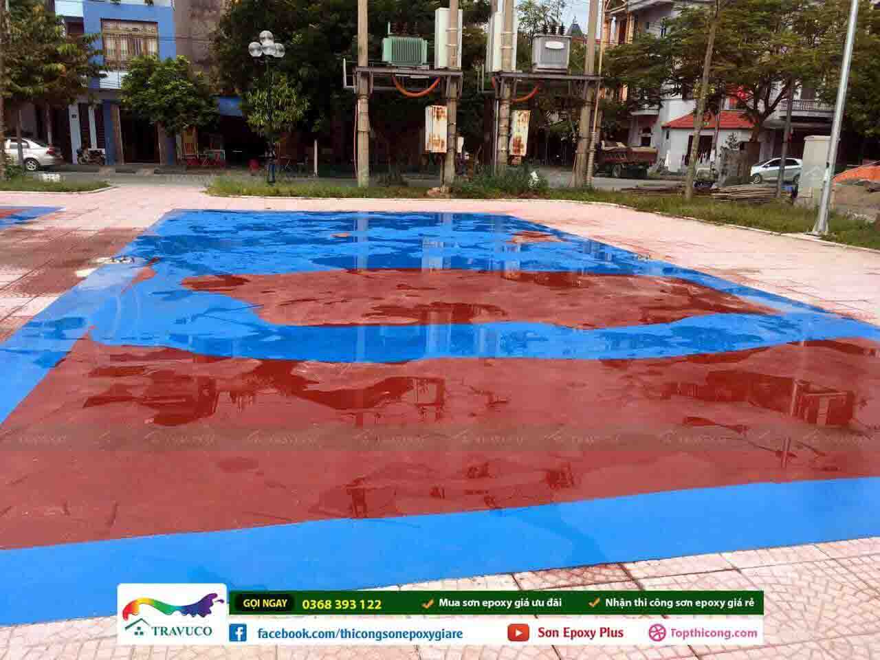 Các bước Thi công sơn epoxy sàn thể thao sân cầu lông cơ bản