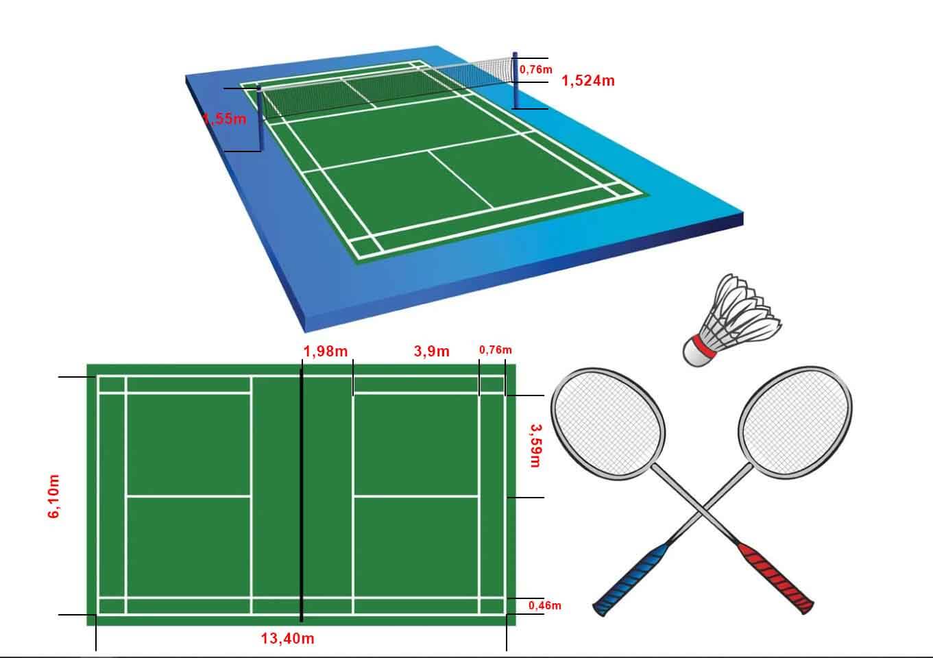 Sơn sân thể thao đa năng tiêu chuẩn kích thước sân cầu lông