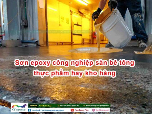 Sơn epoxy công nghiệp sàn bê tông thực phẩm hay kho hàng 1m2