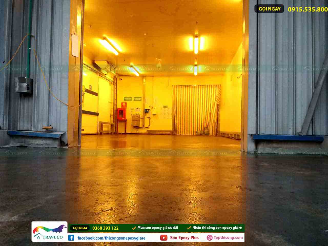 Hoàn thiện sơn sàn epoxy kho lạnh