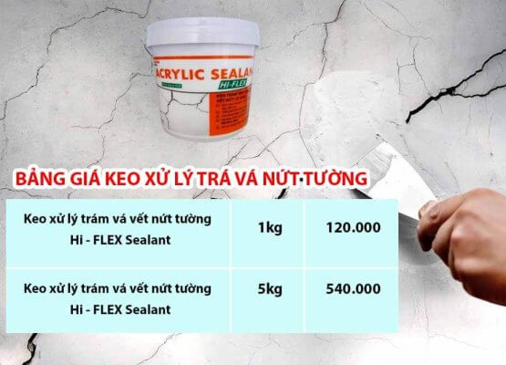 Bảng giá keo xử lý trám vá nứt tường mới nhất hiện nay