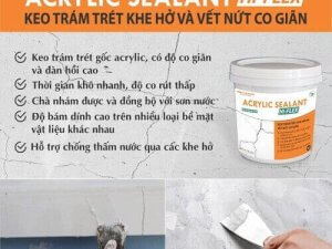 keo chống thấm cao cấp trám trét vết nứt tường ngoài trời