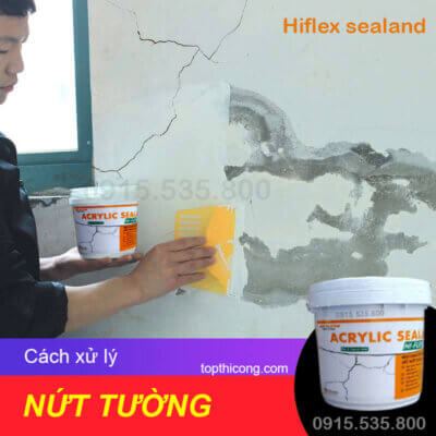Cách xử lý vết nứt tường Dùng keo trám vết nứt tường Keo Hi-Flex Sealant