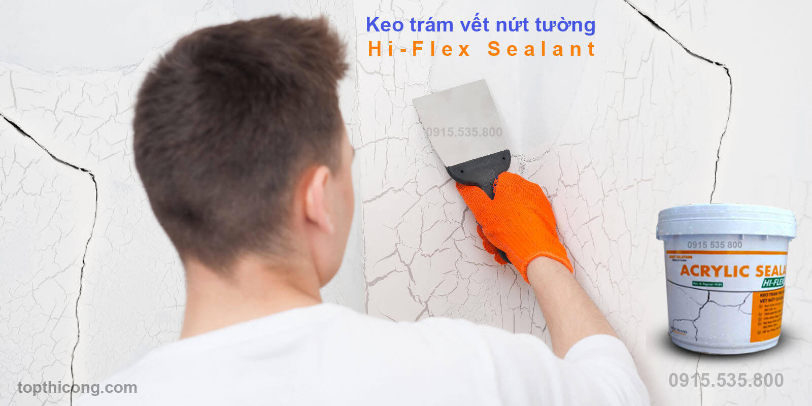 Vậy chúng tôi khuyên bạn dùng Hi Flex Sealant keo trám vết nứt tường và xử lý nứt tường tốt nhất