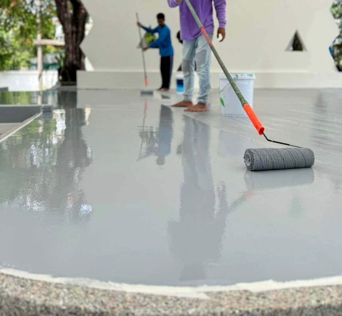 Ưu điểm thi công Sơn sàn bê tông epoxy