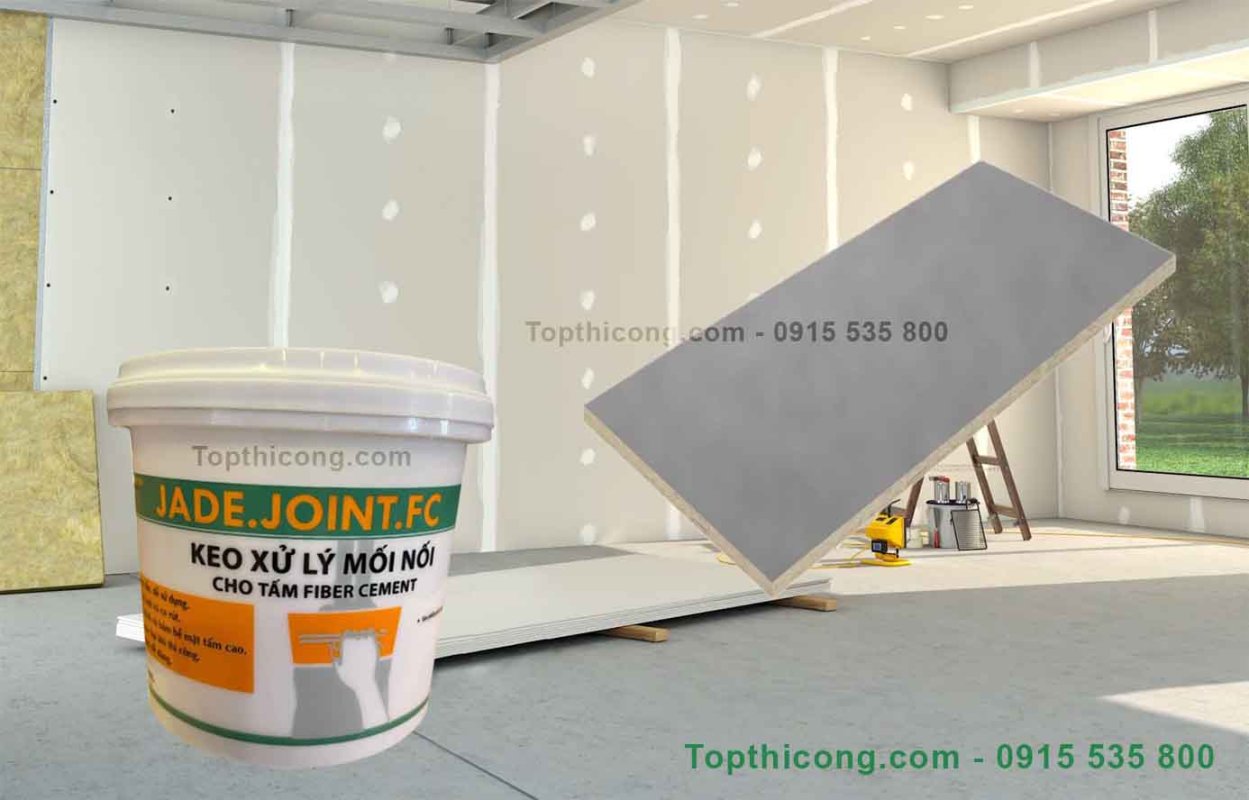 keo bột xử lý các mối nối cho vách và trần tấm xi măng Cemboard
