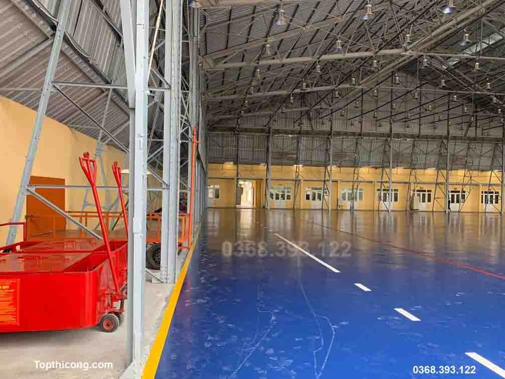 thi công sơn sàn epoxy tự san