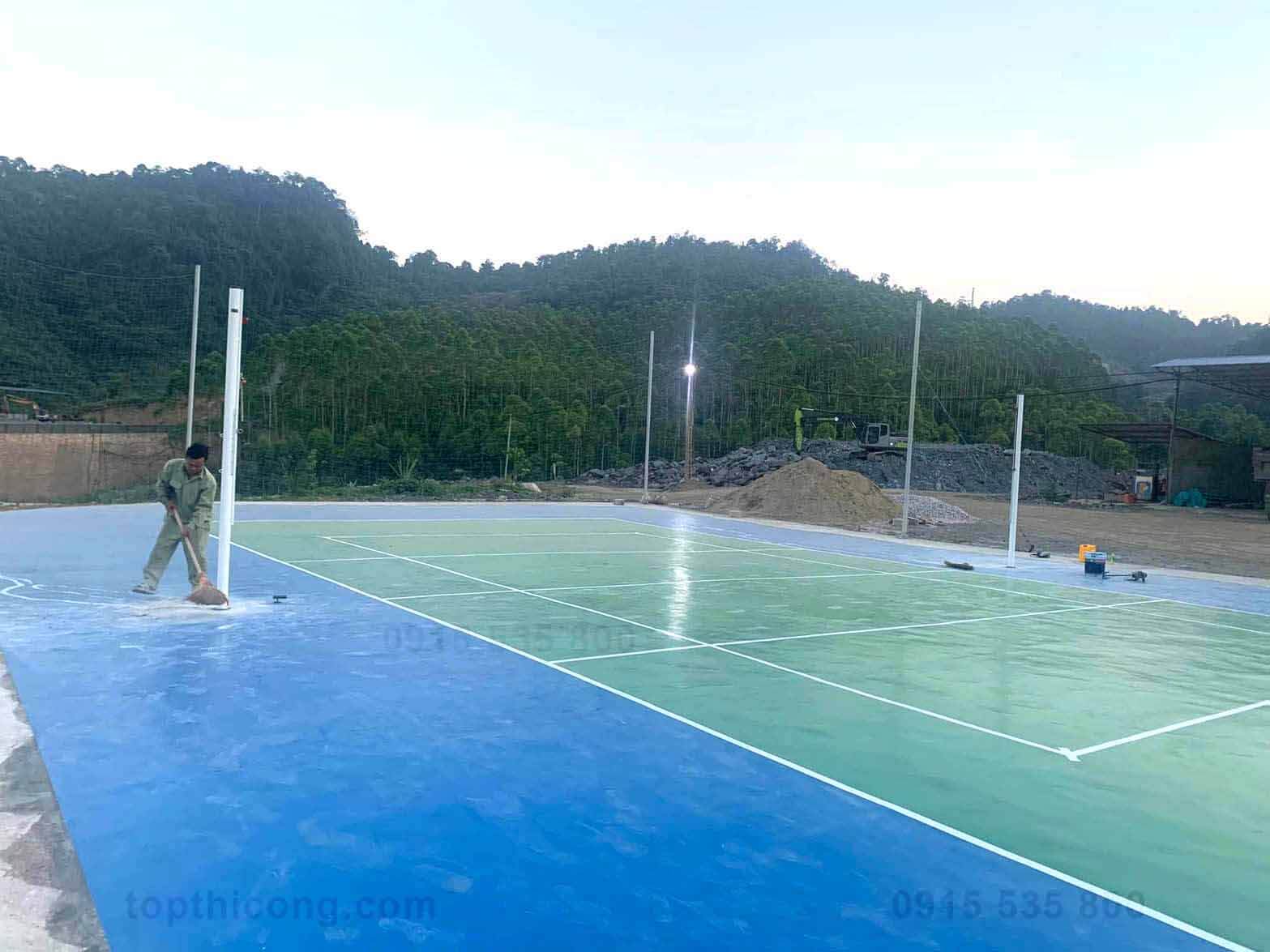 Nhận sơn sân tennis ngoài trời - Kết cấu mặt sân tennis