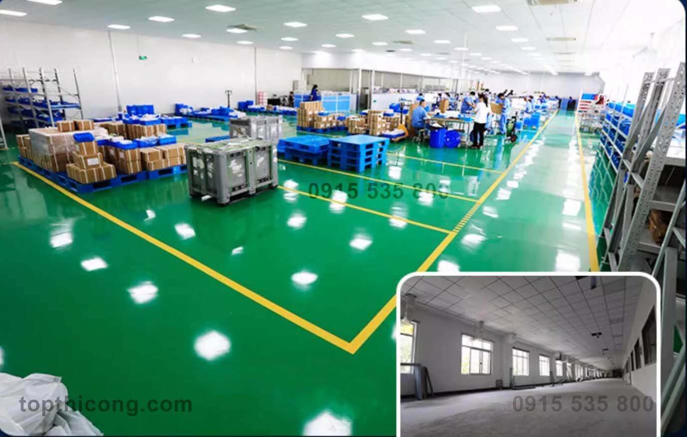 Quy trình thi công sơn epoxy nền nhà xưởng