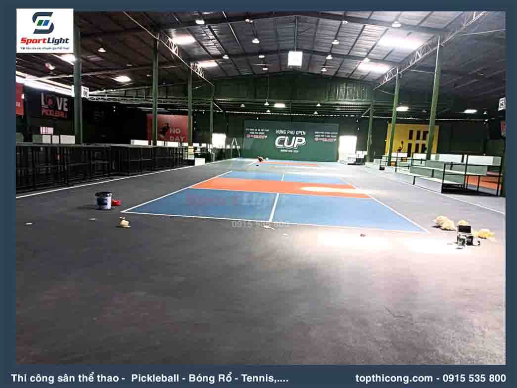 chi phí bao nhiêu tiền 1 sân Thi công sân Pickleball trong nhà
