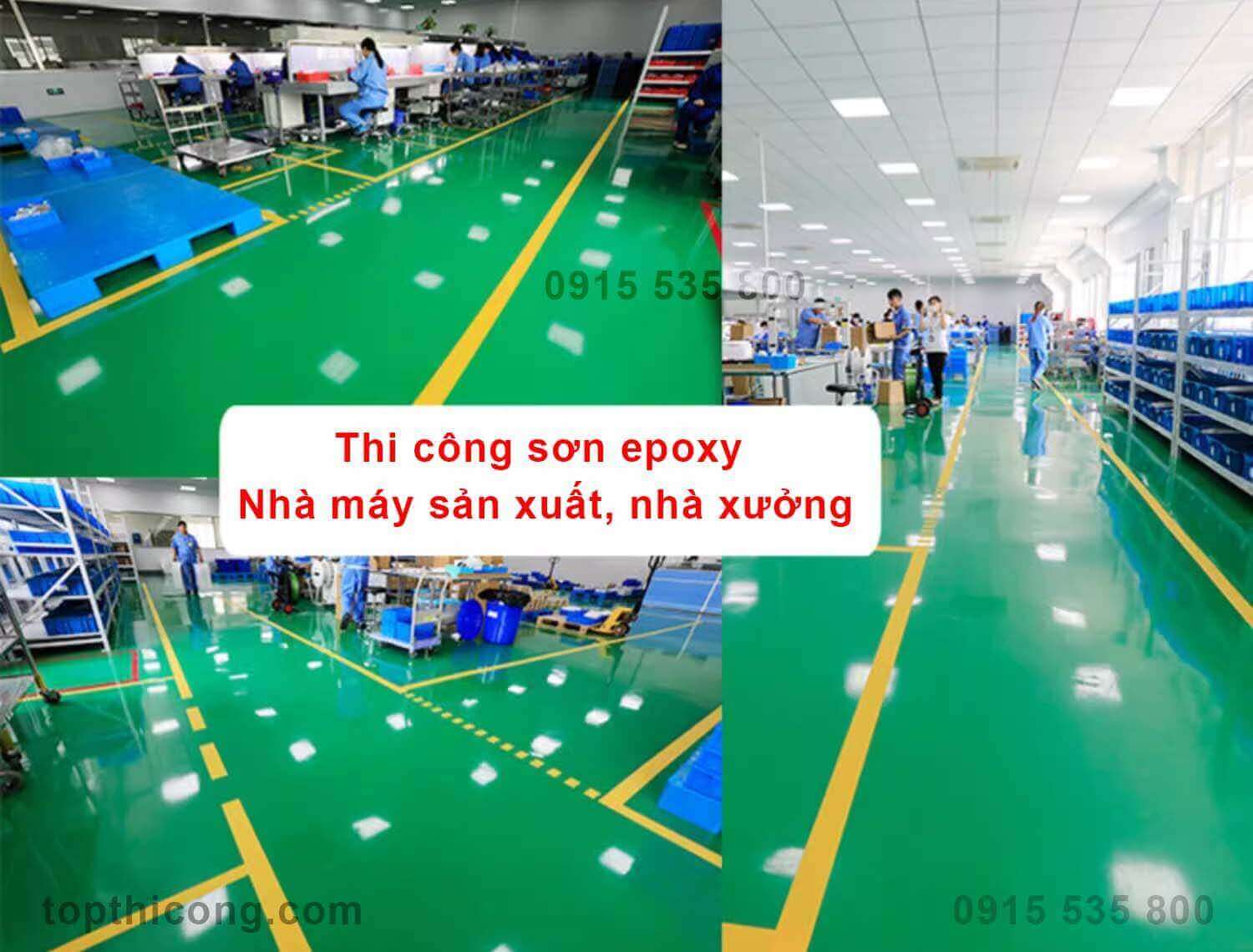thi công Epoxy nền bê tông, nền nhà xưởng, tầng hầm, gara oto