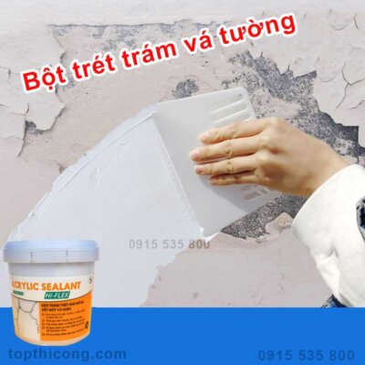 1kg Bột trét trám vá tường xử lý được bao nhiêu m2