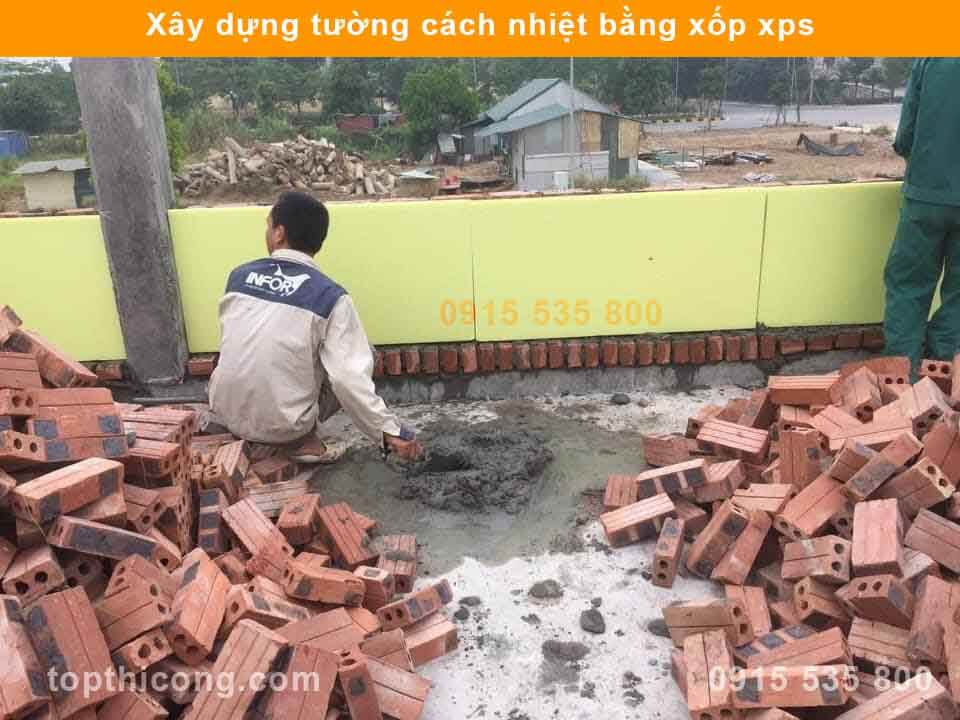 Xây hai Lớp tường gạch song song cách nhau 2 đến 7cm