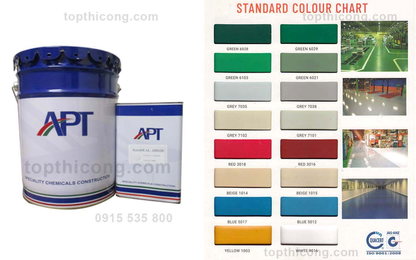 Bảng màu sơn epoxy tham khảo hãng APT Bảng màu sơn epoxy tham khảo hãng APT
