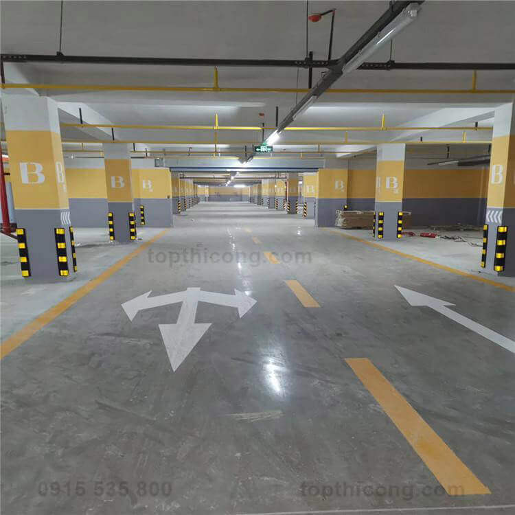 sơn sàn tầng hầm nhà gara để xe có khả năng chống trơn trượt tố