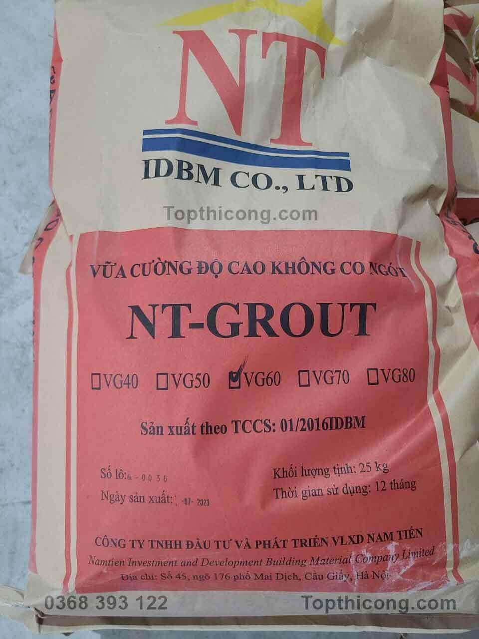 Vữa tự san phẳng NTV 508 SLF bê tông tự chảy cao chất lượng Vữa tự san phẳng NTV 508 SLF bê tông tự chảy cao chất lượng