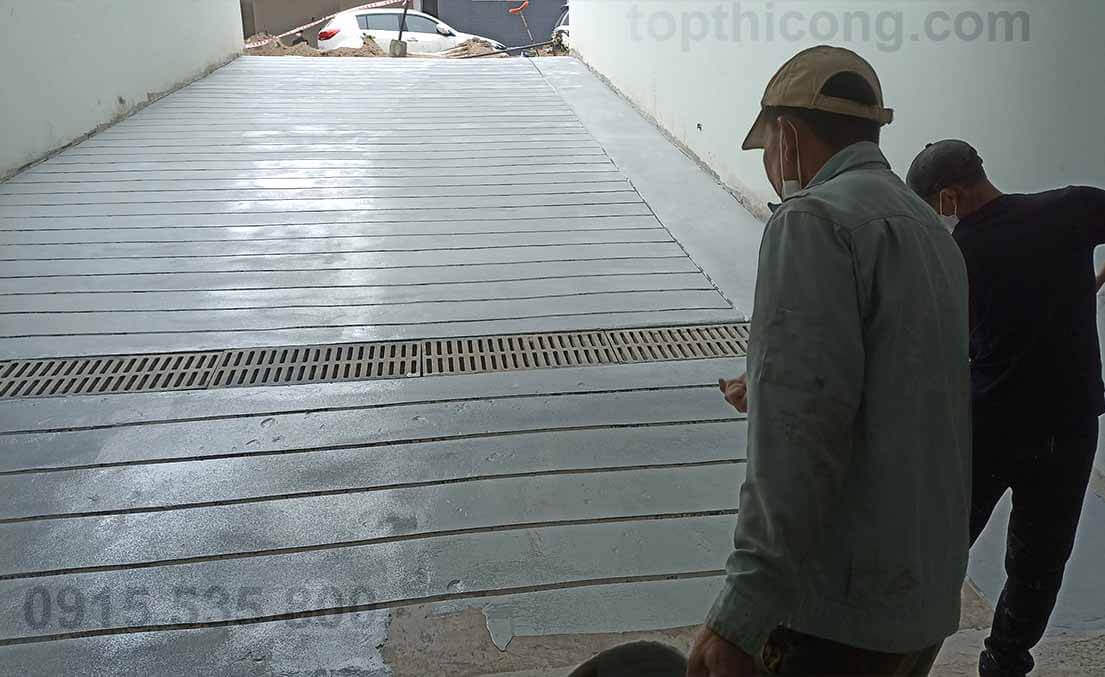 Các bước thi công đường dốc chống trượt