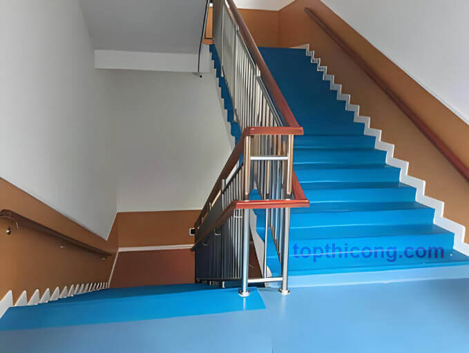 Hướng dẫn Các bước quy trình thi công sơn epoxy cầu thang