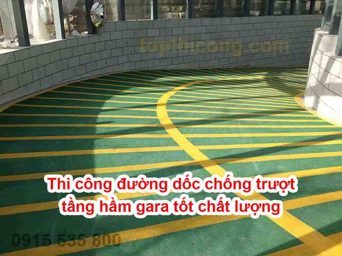 Thi công đường dốc chống trượt tầng hầm gara tốt chất lượng