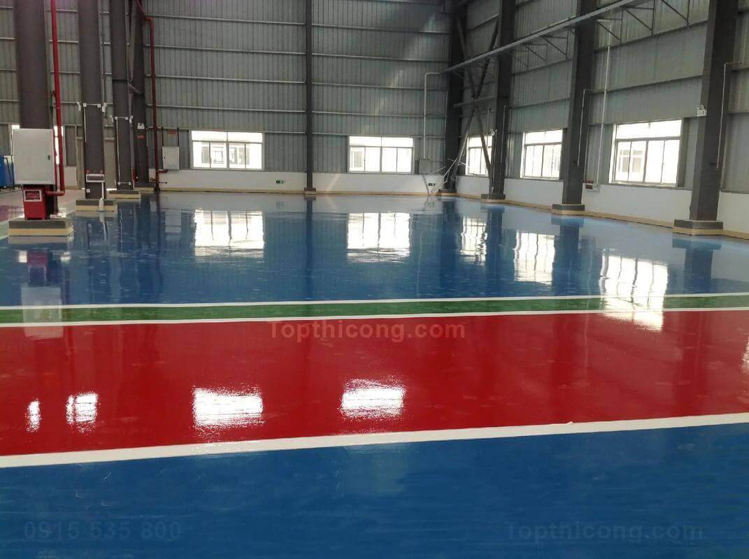 Sàn epoxy Màu xanh dương Sàn epoxy Màu xanh dương