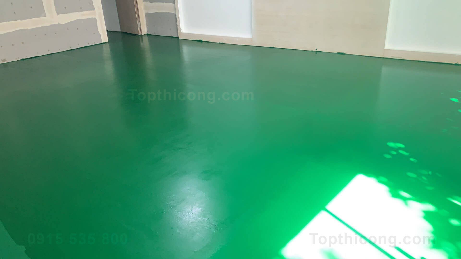 Sàn epoxy Xanh lá cây Sàn epoxy Xanh lá cây