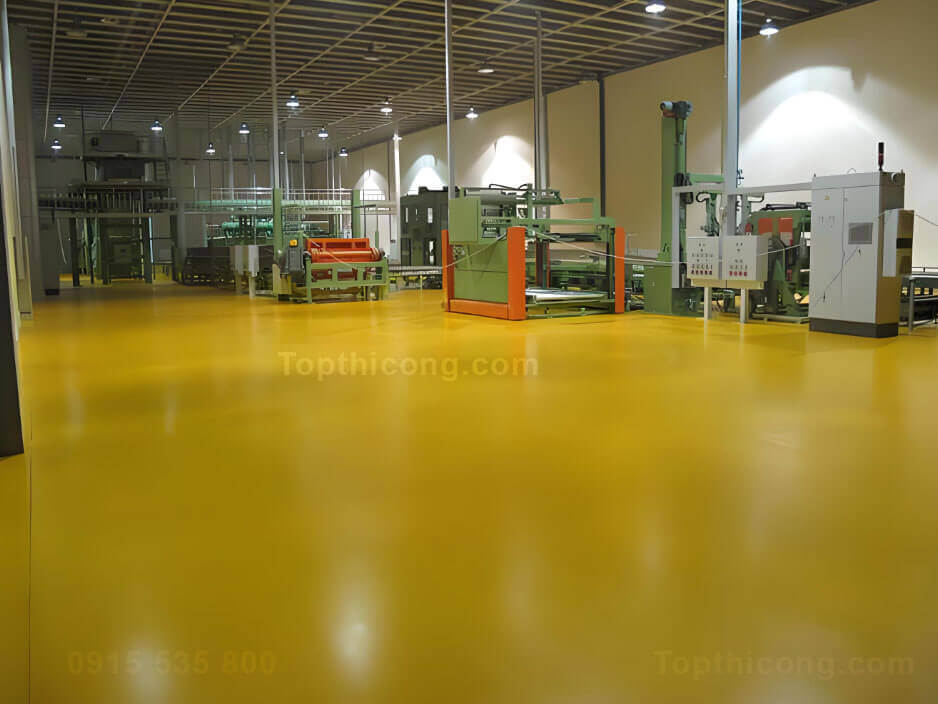 Sàn epoxy màu vàng Sàn epoxy màu vàng