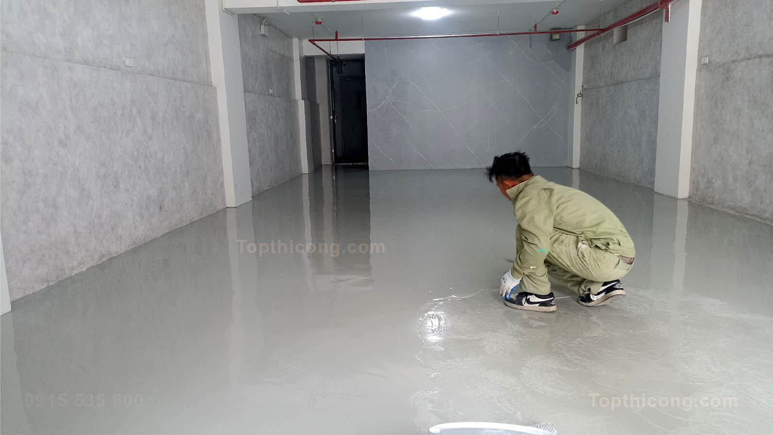 Sàn epoxy màu xám ghi Sàn epoxy màu xám ghi