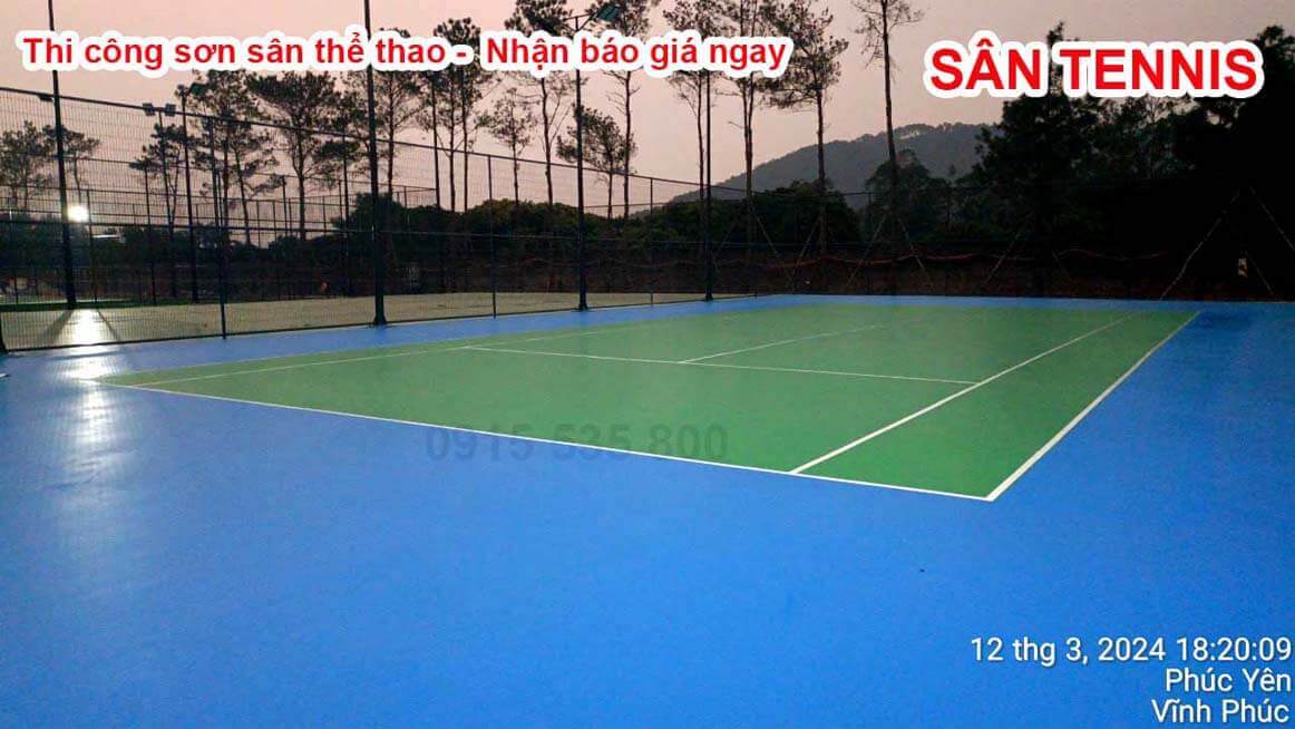 Sân bóng chơi tennis tiêu chuẩn đơn vị thi công sân sân sơn thể thao tennis pickball