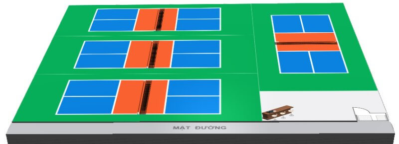 Kích thước sân Pickleball 6mx13m tiêu chuẩn quốc tế