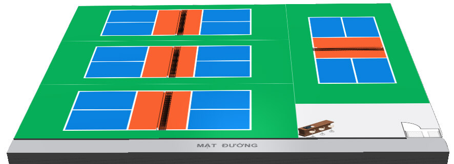 Kích thước sân Pickleball 6mx13m tiêu chuẩn quốc tế