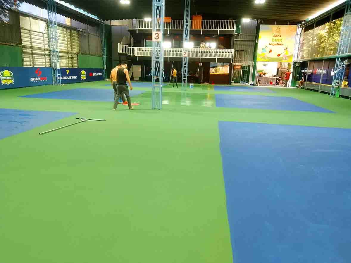Mặt sân pickleball đáp ứng cần? cùng vật liệu trọn gói thi công sân pickleball