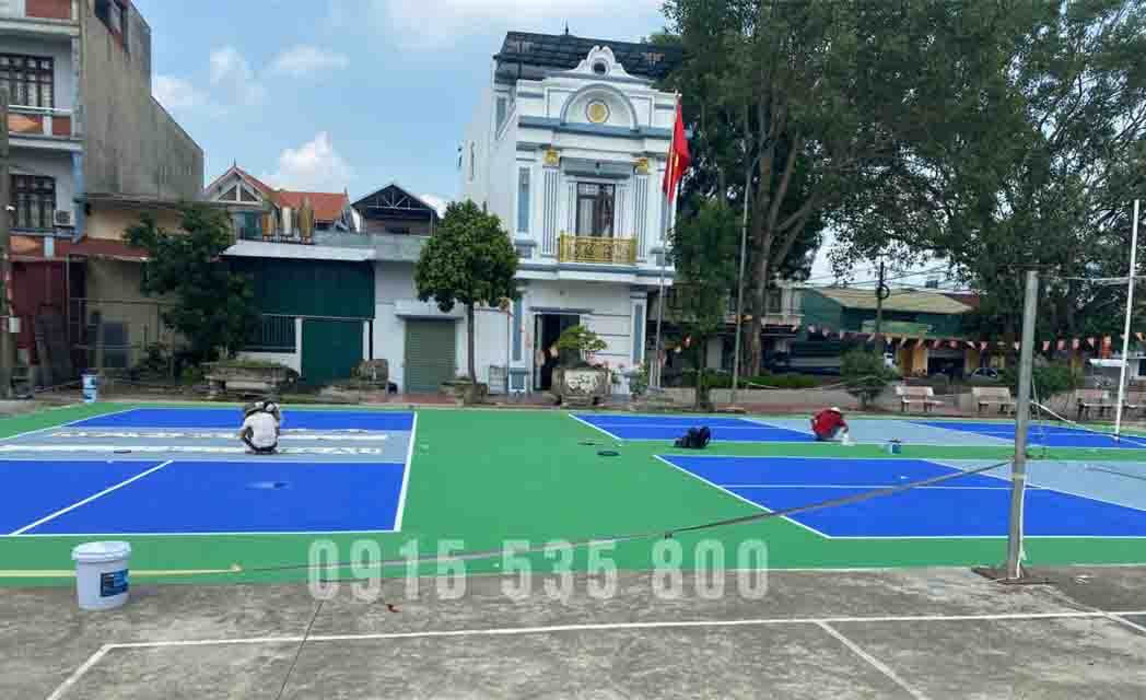 Hướng dẫn thi công sân Pickleball cho sàn bê tông nền và Asphalt