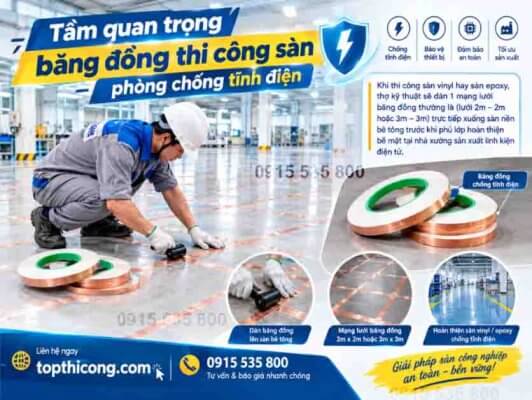 Tầm quan trọng băng đồng thi công sàn phòng chống tĩnh điện 1